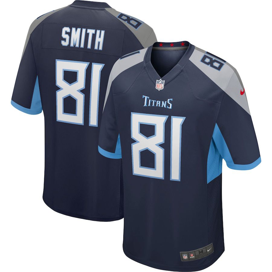 Men Tennessee Titans #81 Jonnu Smith Nike Navy Game Player NFL Jersey